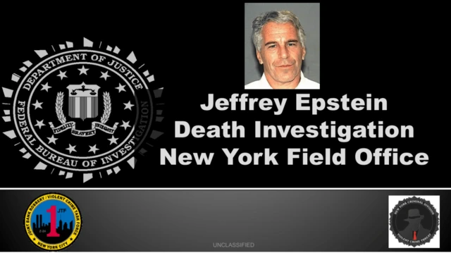 FBI raporunun sansürsüz halinin en üst kısmını gösteren bir ekran görüntüsü. Şöyle yazıyor: "Jeffrey Epstein Ölüm Soruşturması New York Saha Ofisi."