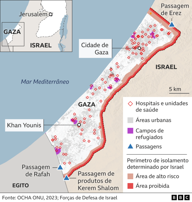 Faixa de Gaza em mapas como é a vida no território palestino BBC