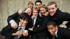 Cast shot on the set of The History Boys