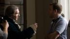 Ralph Fiennes and director Saul Dibb on the set of The Duchess