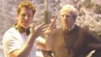 Director Stephen Hopkins with Geoffrey Rush on the set of The Life and Death of Peter Sellers
