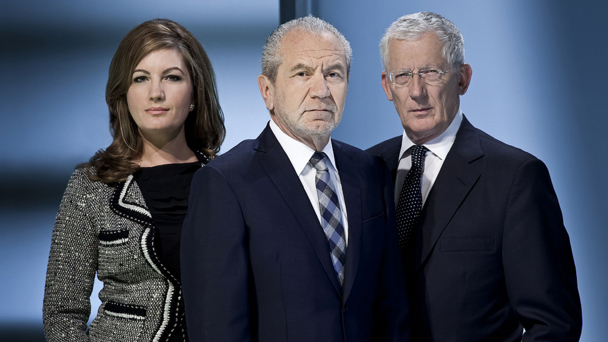 The Apprentice: (l-r) Karren Brady, Lord Sugar, Nick Hewer - Credit: BBC/Talkback Thames/Jim Marks