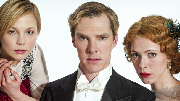 (l-r) Adelaide Clemens, Benedict Cumberbatch and Rebecca Hall in Parade's End