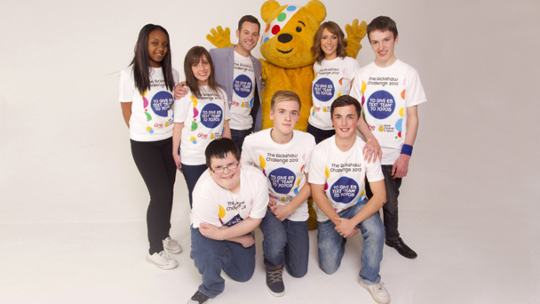 Team Rickshaw with Matt Baker, Pudsey and Alex Jones