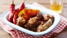 Sticky jerk wings with sugared oranges