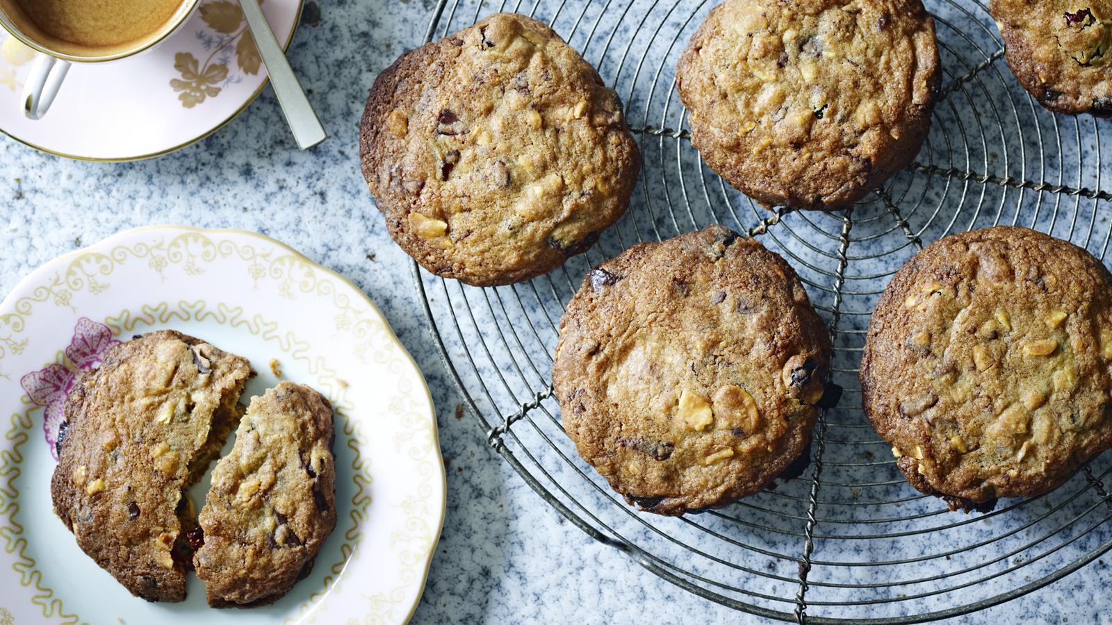 Double Chocolate Chunk And Cherry Cookies Recipe BBC Food