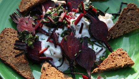 Beetroot and goats' cheese