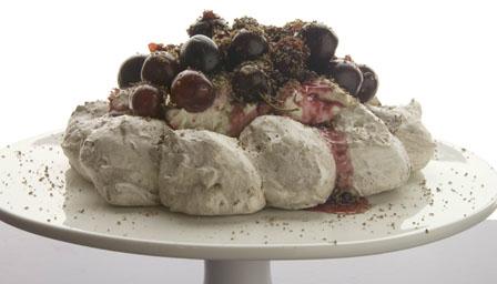 Cherry chocolate pavlova