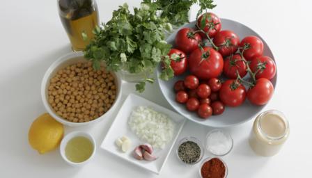 BBC Food - Recipes - Chickpea and tomato salad with tahini dressing