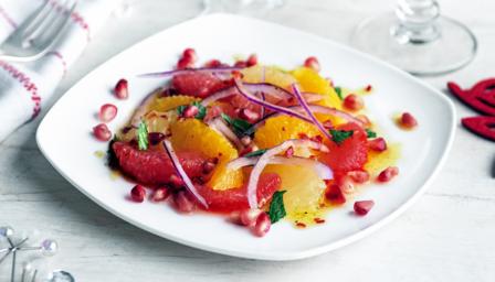 Citrus and pomegranate salad with chilli-honey dressing