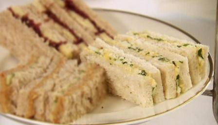 Egg mayonnaise and watercress sandwich