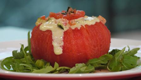 Gruyère stuffed tomatoes