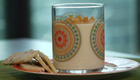 Lemon posset with lavender shortbread