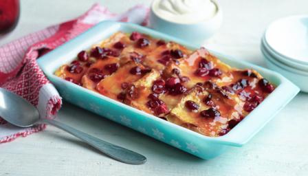 BBC Food - Recipes - Lime and cranberry bread and butter pudding