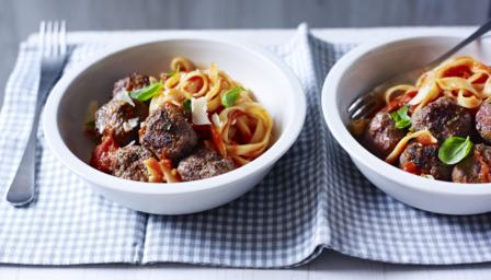 quick meatballs bikers hairy cherry comforts food tomato sauce bbc loading recipes tagliatelle