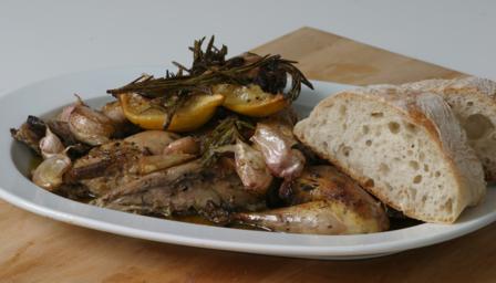 BBC Food - Recipes - Roast pheasant with lemon and rosemary