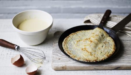 the pan it each pancake will time make  how to make possible without without greasing to them eggs mix cook