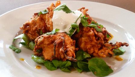 Sweet potato bhajis