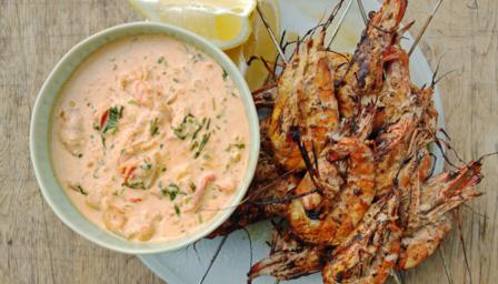 BBC Food - Recipes - Tandoori king prawns with butter sauce