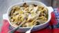 Baked pappardelle with pancetta and porcini
