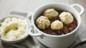 Beef and chorizo with horseradish mash and rosemary dumplings