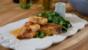 Brown trout with crayfish and watercress sauce