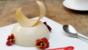 Green tea panna cotta with cardamom tuile biscuits