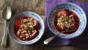 Healthy plum crumble