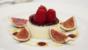 Honey mousse with port jelly and fresh raspberries