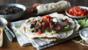 Low-fat beef and bean burrito with lime yoghurt
