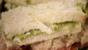 Matcha egg salad and pickled spring onion sandwich