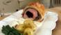 Pork Wellington with black pudding and creamy apple sauce