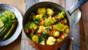 Saag aloo with roasted gobi curry