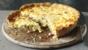 Smoked bacon, leek and roast garlic quiche