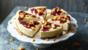 Vanilla baked cheesecake with blackberries
