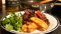 Wild Scottish venison with port, figs and potato wedges