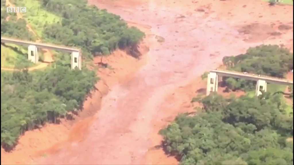 Presa de Brumadinho en Brasil imágenes aéreas de la zona del desastre