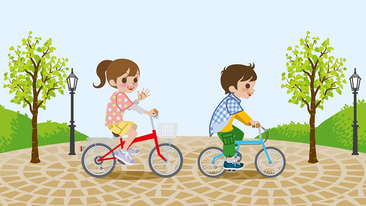 Иллюстрация для детей дети на велосипедах