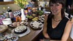 Lou, Ben's wife, shows off the spread she put on for everyone!