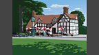 The Bull - a half-timbered building near the village green