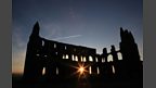 Whitby Abbey in shadow