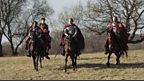 Merlin, King Arthur, Sir Elyan and Sir Leon