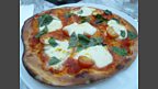 Freshly baked pizza.
