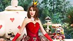 Alex Jones as the Queen of Hearts - Asda's Mad Hatter's Tea Party is encouraging people to bake cakes to raise money