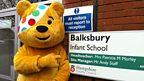 Pudsey at one of four schools visited
