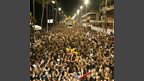 The massive crowd at the Salvador Carnival in Brazil