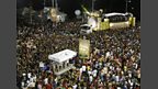 The floats surrounded by millions of carnival-goers