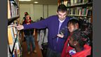 Hanging out at the library with UWE students