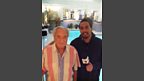 Dev hanging out with Winner by the pool