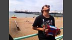Dev does some experimental busking in Brighton